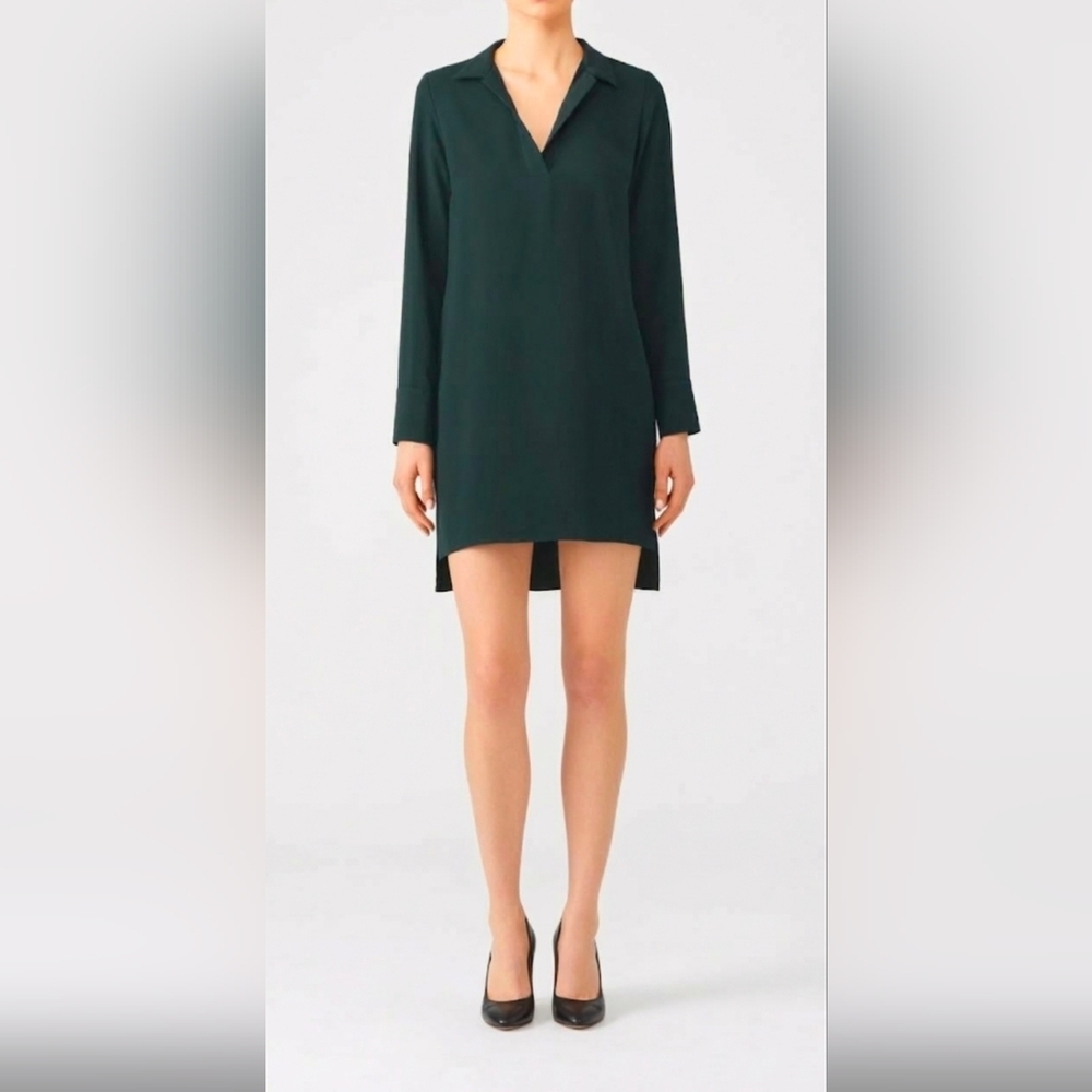 Amanda Uprichard Olivia Shift Dress Forest Green Size S Made In USA